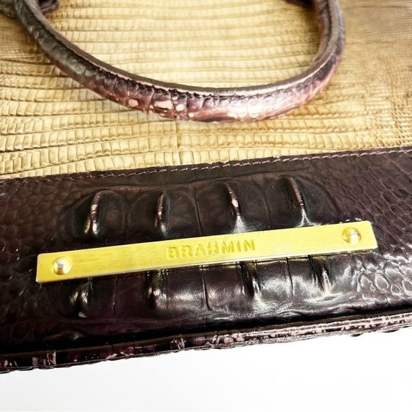 Brahmin | Vivian Sable Pennfield Ombré Pearlescent Leather Satchel Handbag - Picture 9 of 9